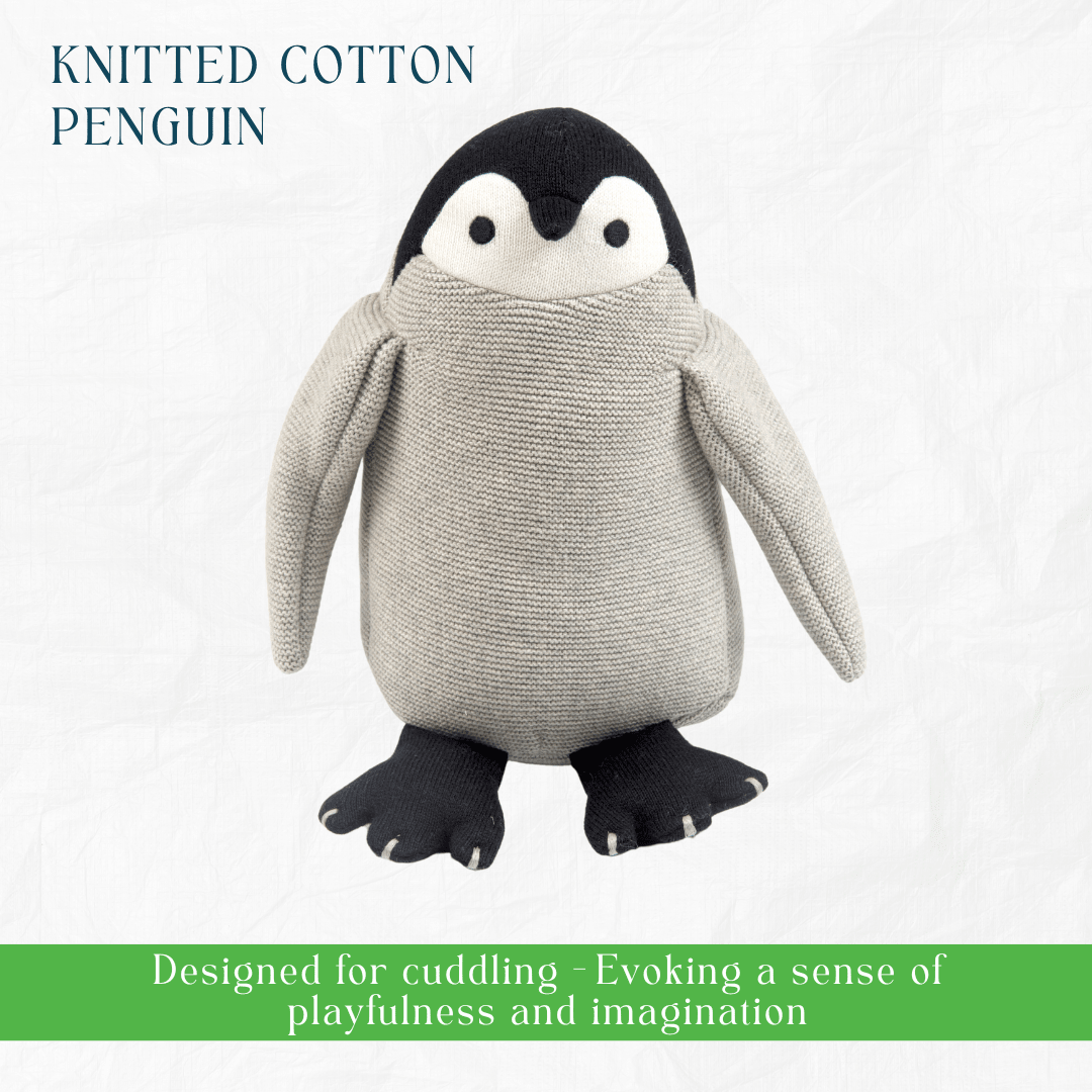 Newborn Gift Set – Swaddle, Penguin Plush Toy & Wooden Teethers - NESTA TOYS