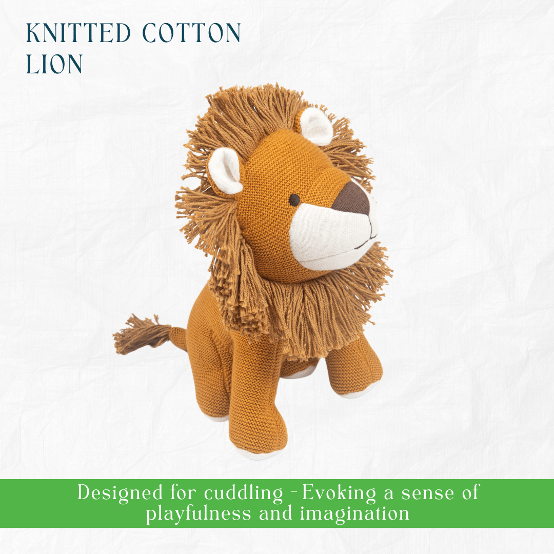 Newborn Gift Set - Lion Plush Toy, Wooden Elephant & Car Teether - NESTA TOYS