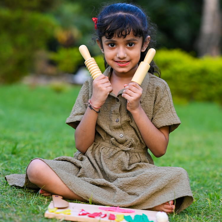 NESTA TOYS - Play Dough Tool set | Rolling Pins & Knife Nesta Toys, wooden Toys, toys babies, play dough, Dough Play Kit, Rolling Pins & Knife toy, Pretend Play Kitchen Toys, educational toys, Channapatna toys, toy manufacturer,