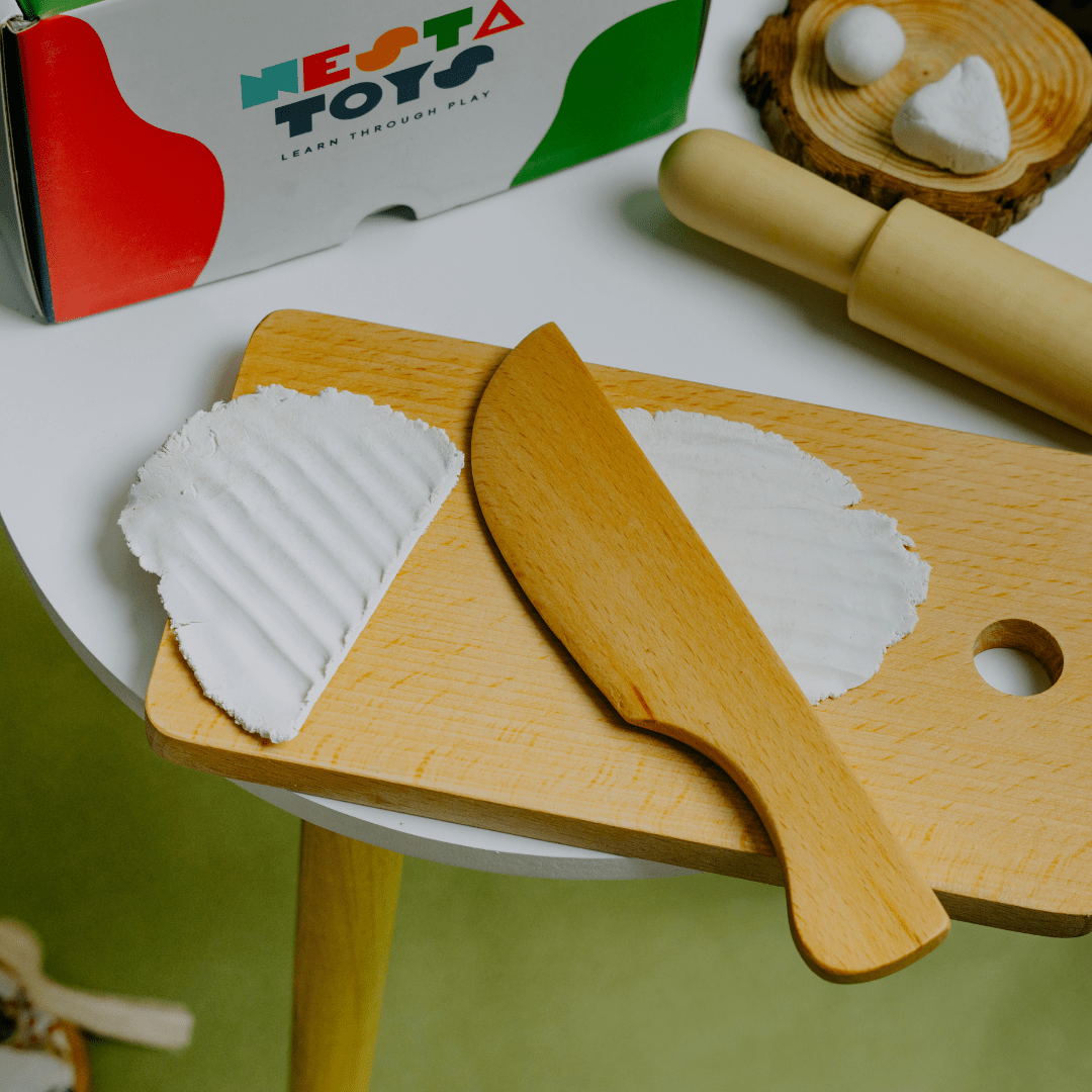 Play Dough Tool set | Rolling Pins & Knife - NESTA TOYS