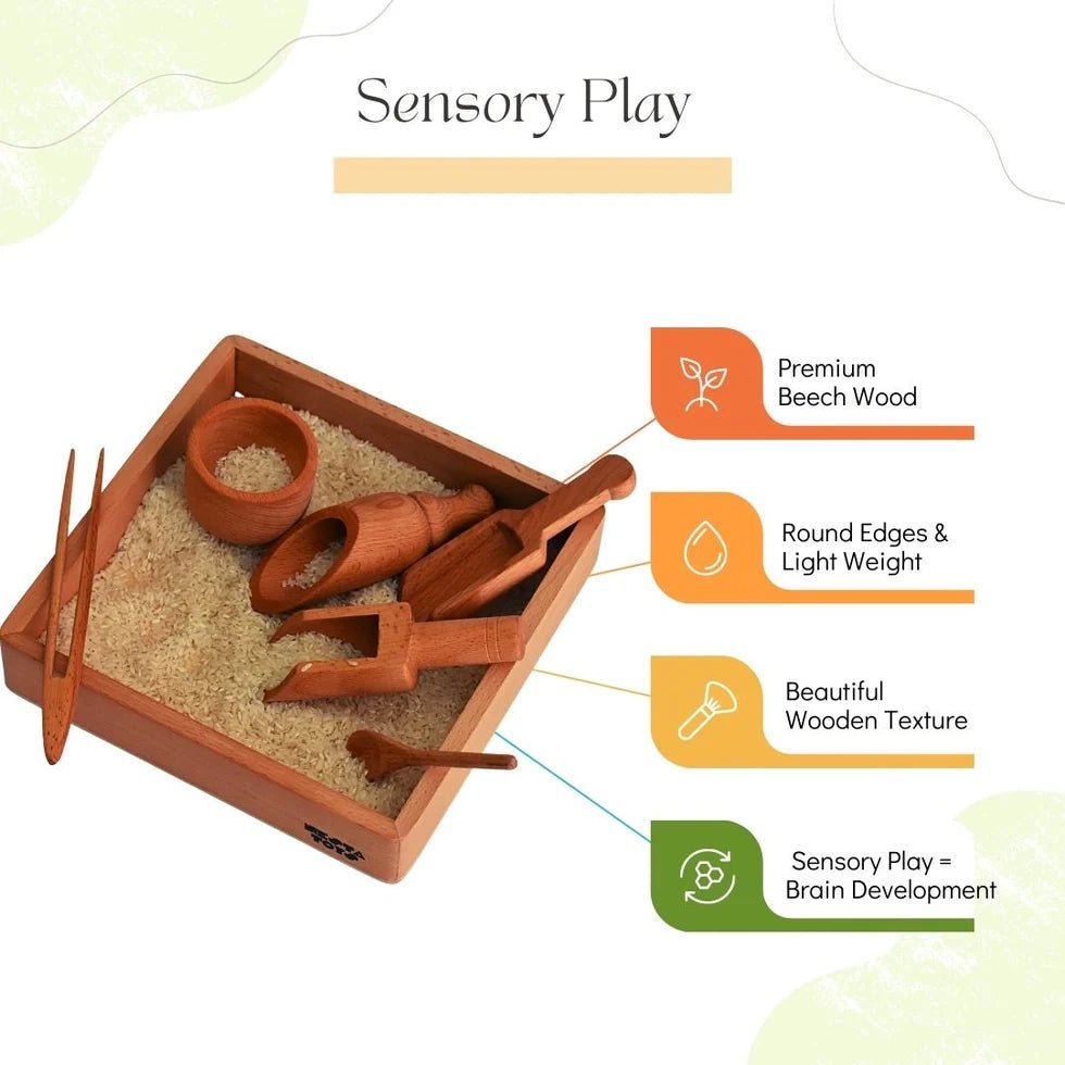 Sensory Toys for Kids - Sensory Bin Tools, Egg Shaker, Rainbow Blocks - NESTA TOYS
