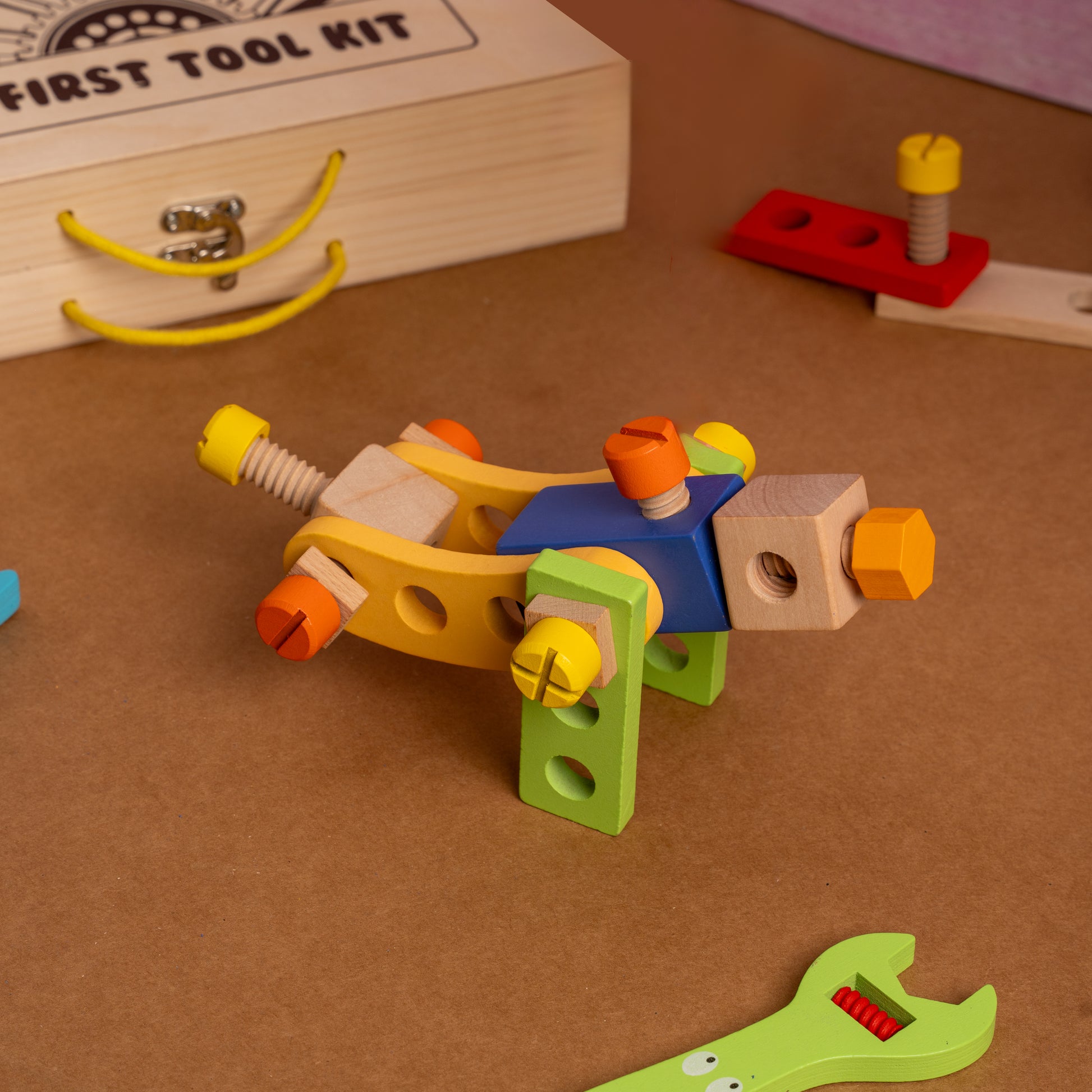 NESTA TOYS - Wooden toolkit, tool kit kids, wooden tool toy, pretend play toy, learning toy, educational toy, carpenter toy, diy toy kids, wooden toy, nesta toys, kids tool set, activity toy, montessori toy, skill toy, play tool kit