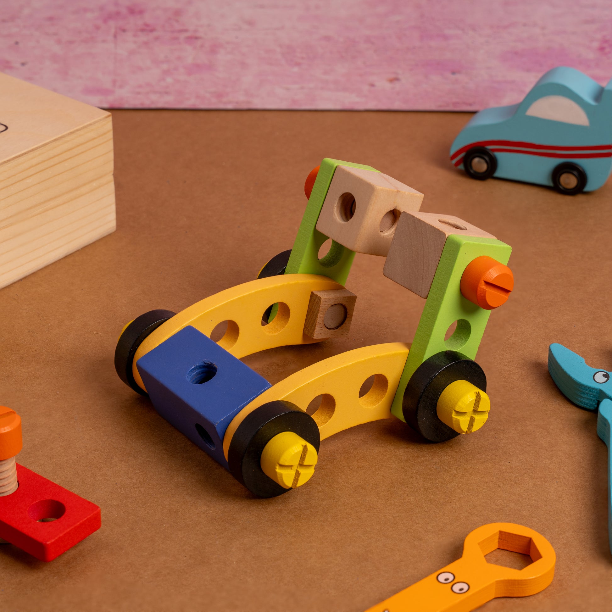 NESTA TOYS - Wooden toolkit, tool kit kids, wooden tool toy, pretend play toy, learning toy, educational toy, carpenter toy, diy toy kids, wooden toy, nesta toys, kids tool set, activity toy, montessori toy, skill toy, play tool kit
