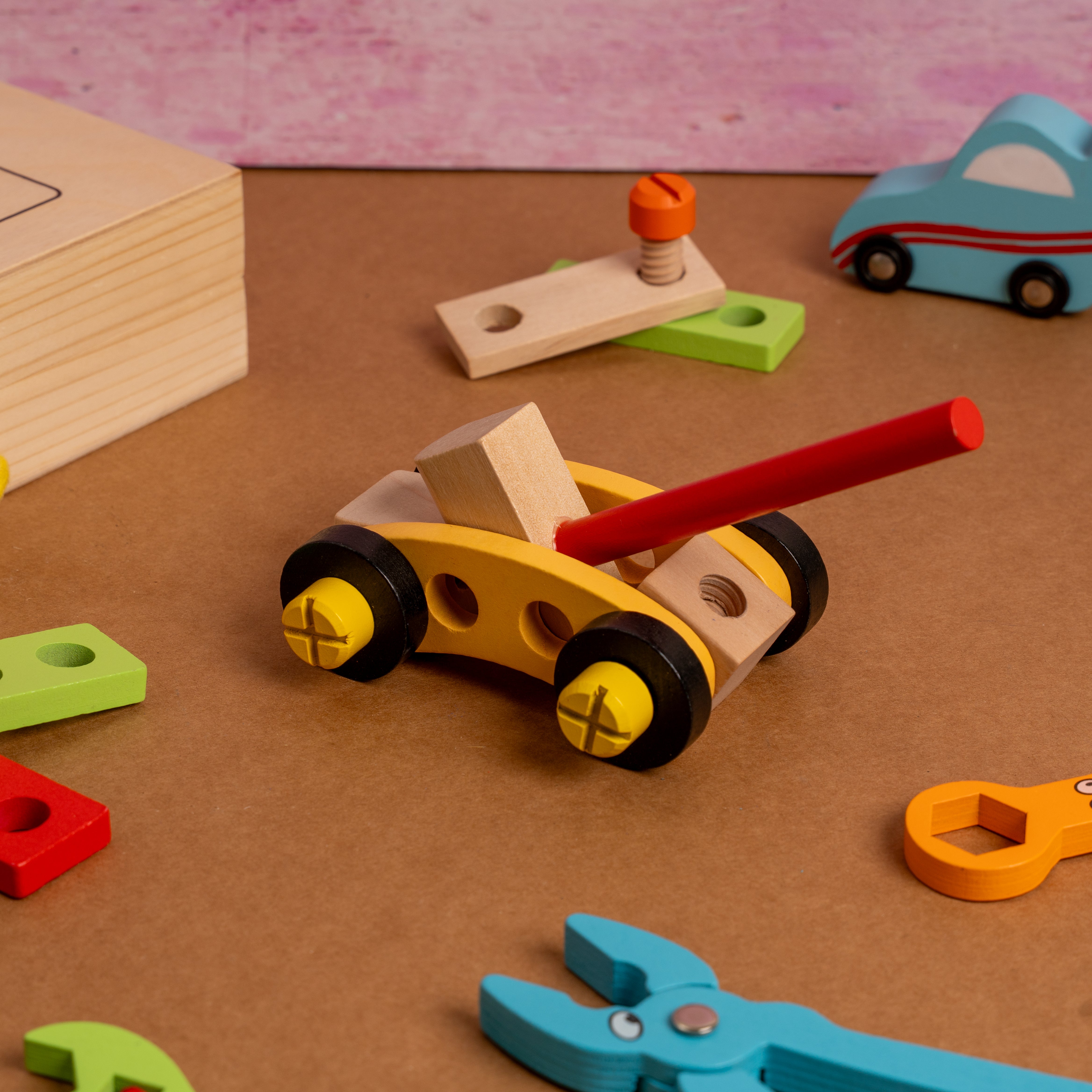 NESTA TOYS - Wooden toolkit, tool kit kids, wooden tool toy, pretend play toy, learning toy, educational toy, carpenter toy, diy toy kids, wooden toy, nesta toys, kids tool set, activity toy, montessori toy, skill toy, play tool kit