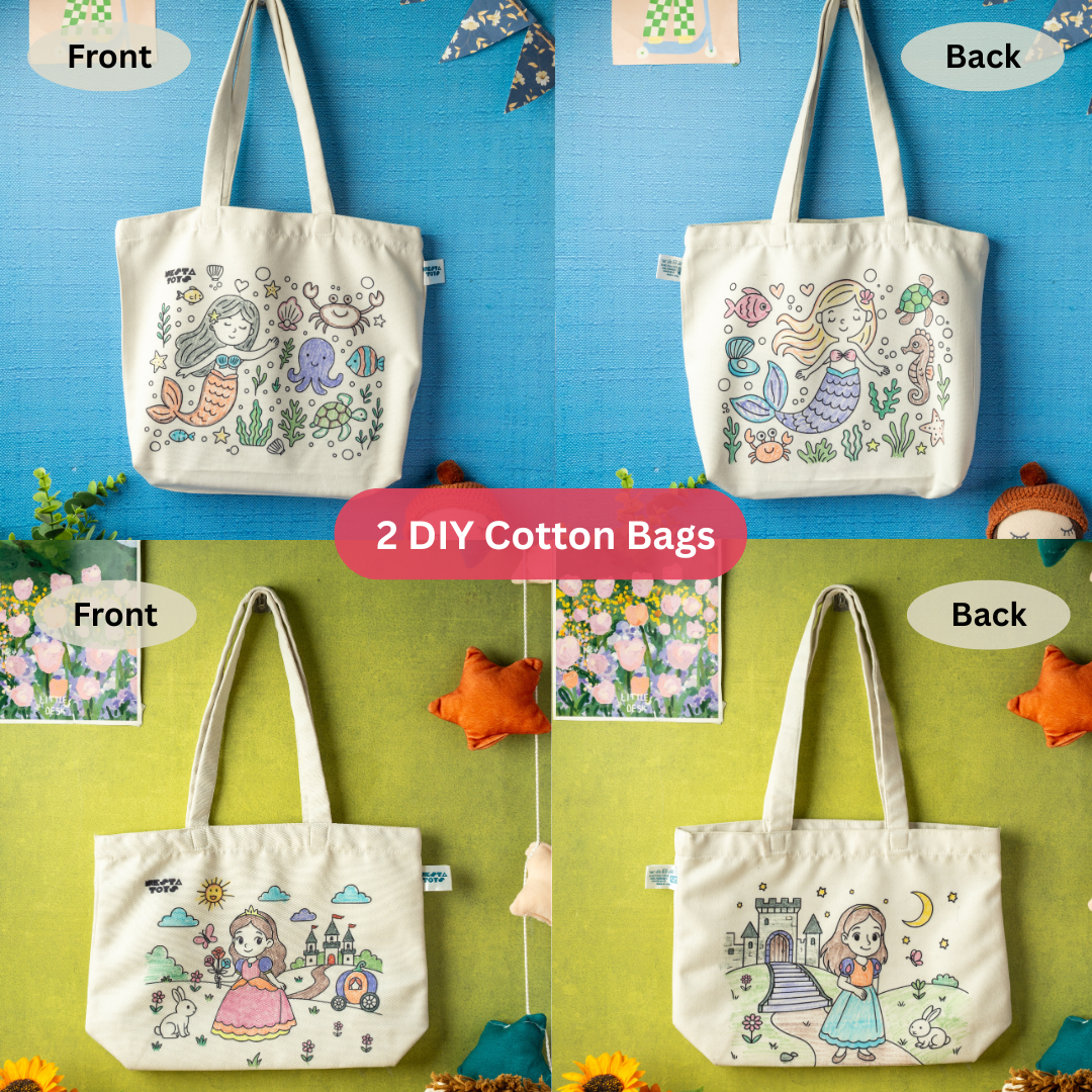 DIY Doodle Bag (Set of 2)– Princess & Mermaid Themes - NESTA TOYS