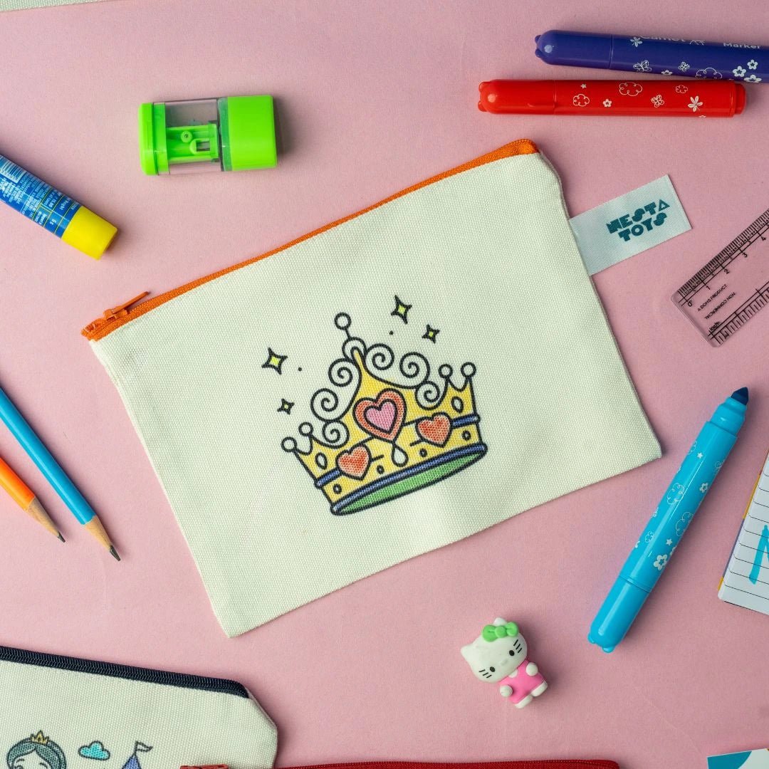 DIY Coloring Cotton Pouch for Kids (Set of 4) – Princess Theme - NESTA TOYS