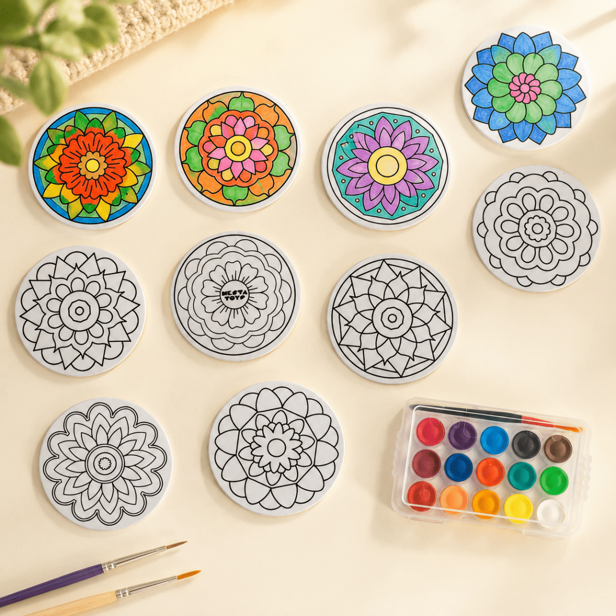 DIY Fridge Magnets (10 Pcs) - Mandala Art - NESTA TOYS