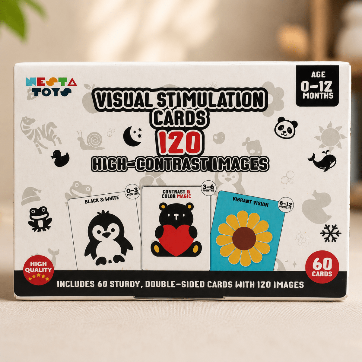 Visual Stimulation Learning Activity Card for Babies - NESTA TOYS