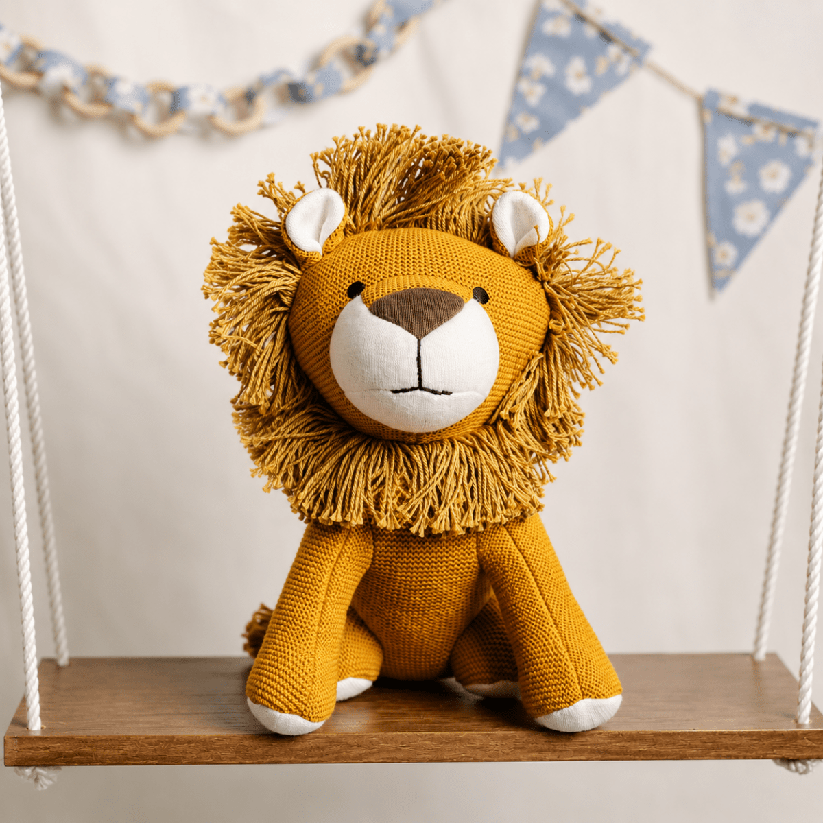 Leo the Lion | Knitted Cotton Animal Plush Toy for Kids - NESTA TOYS