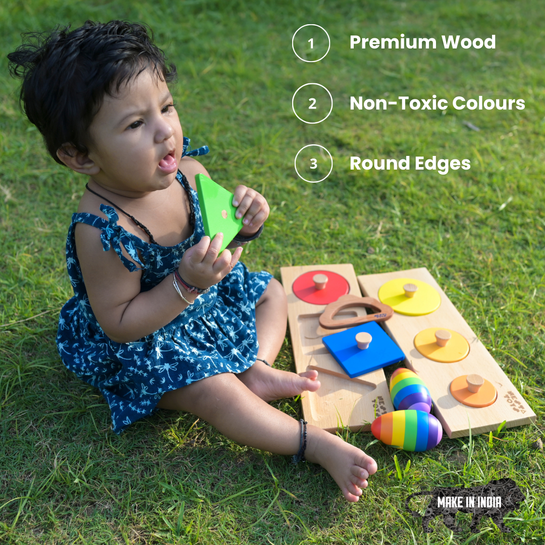 NESTA TOYS – Wooden Dinosaur Blocks, Egg Shaker Rattle & Teether (6+ Months) - nestatoys