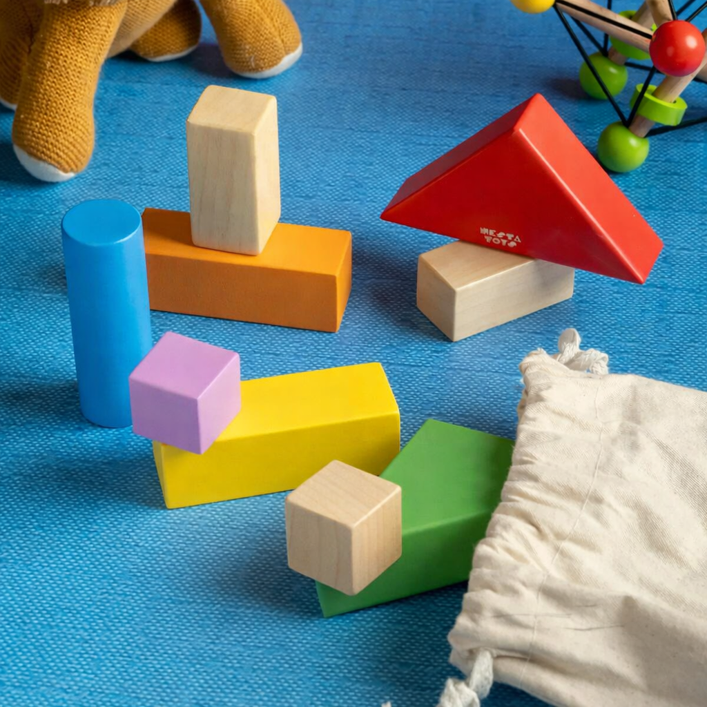 Wooden Building Blocks Toy Set for Babies ( 9 pcs ) - NESTA TOYS