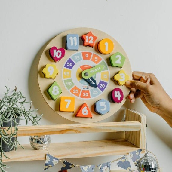 Wooden Shape Sorting Clock Toy - NESTA TOYS