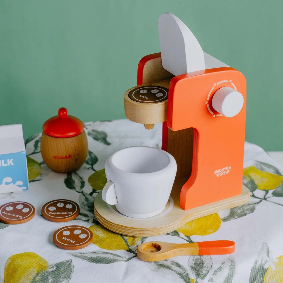 Wooden Coffee Machine Toy (Red) - NESTA TOYS