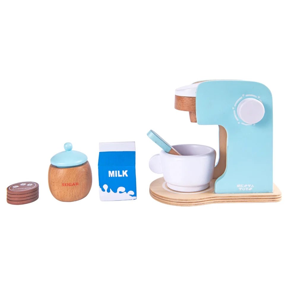 Wooden Coffee Machine Toy (Blue) - NESTA TOYS