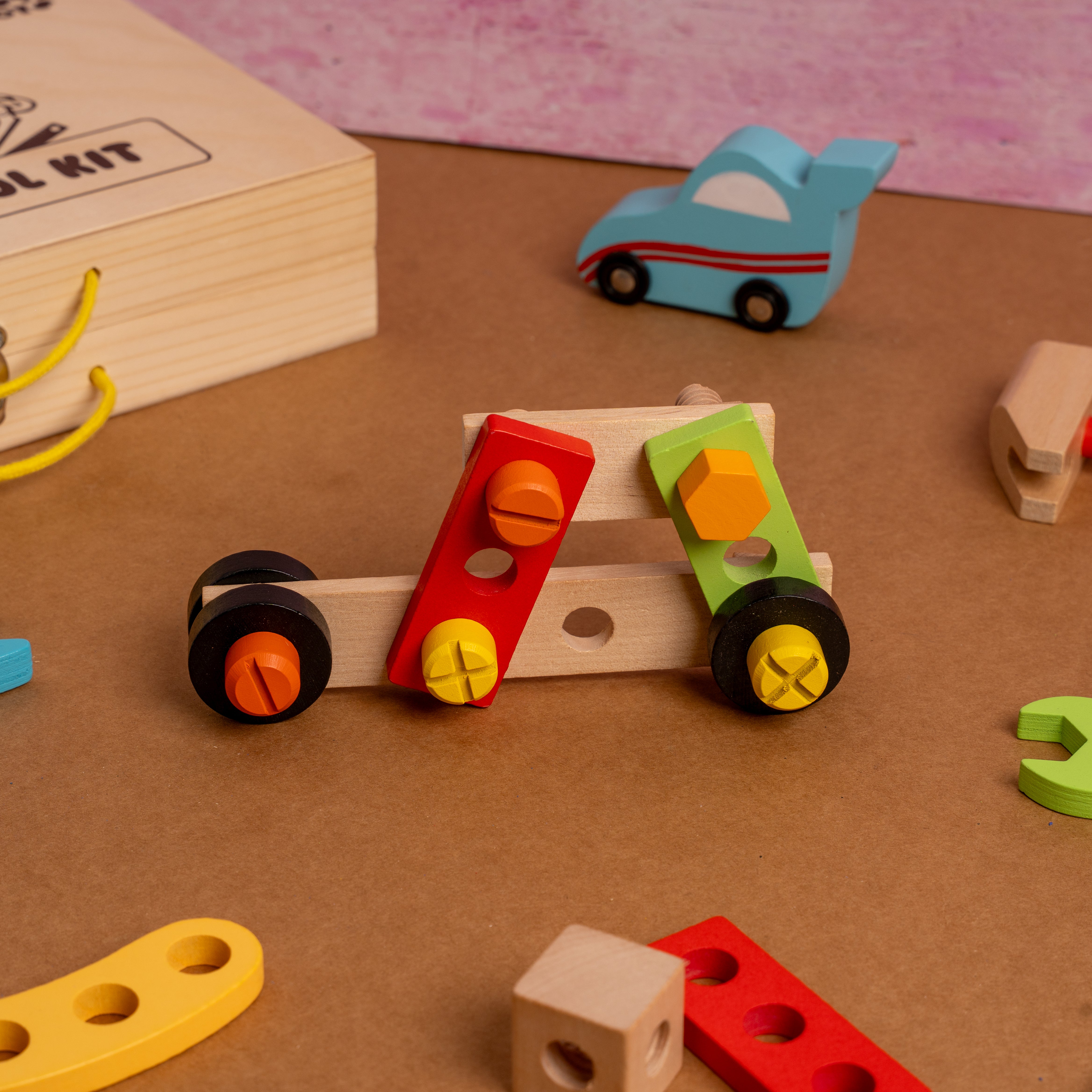 NESTA TOYS – Wooden Construction Tool Kit Toy for Kids
