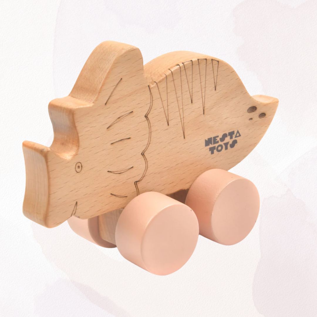 Wooden Dinosaur Car Toy - NESTA TOYS