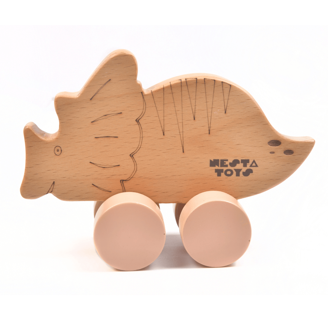 Wooden Dinosaur Car Toy - NESTA TOYS