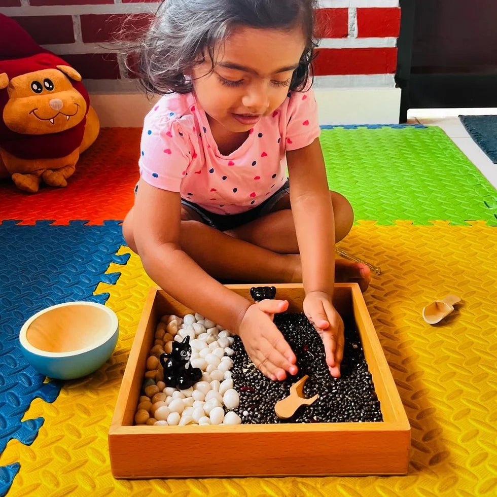 NESTA TOYS Wooden Montessori Sand Writing Tray | Pre-Writing & Sensory Learning Toy for Kids Ages 3+