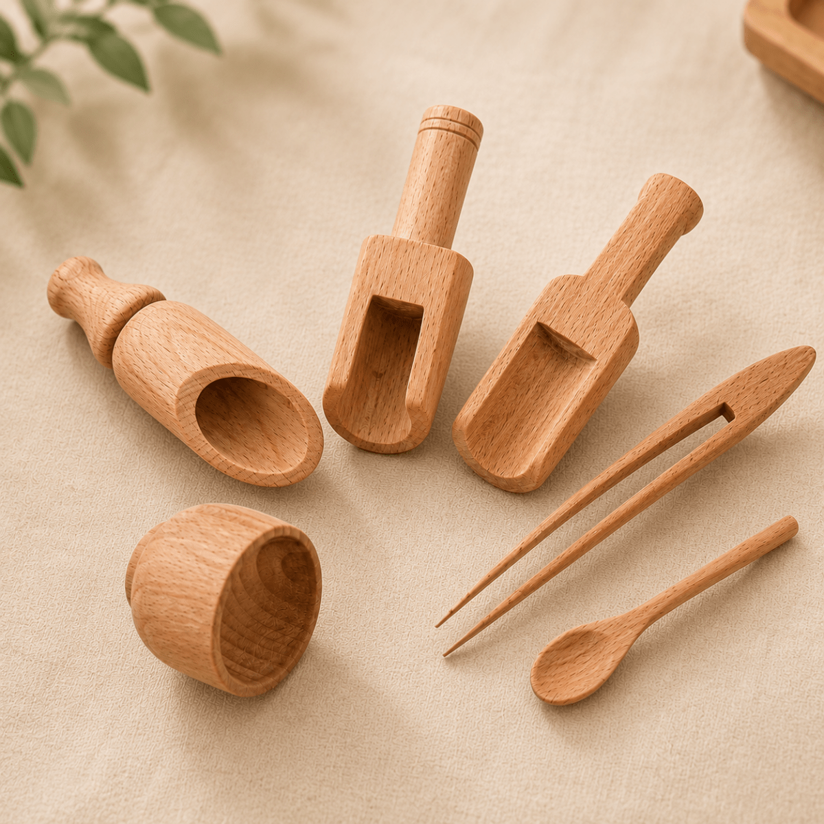 Wooden Sensory Bin Tools for Kids (6 Pcs) - NESTA TOYS