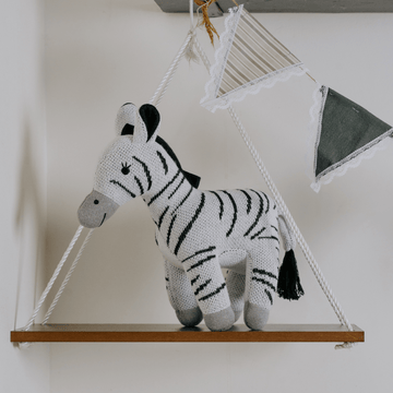 Zippy the Zebra - Knitted Cotton Animal Plush Toy for Kids - NESTA TOYS
