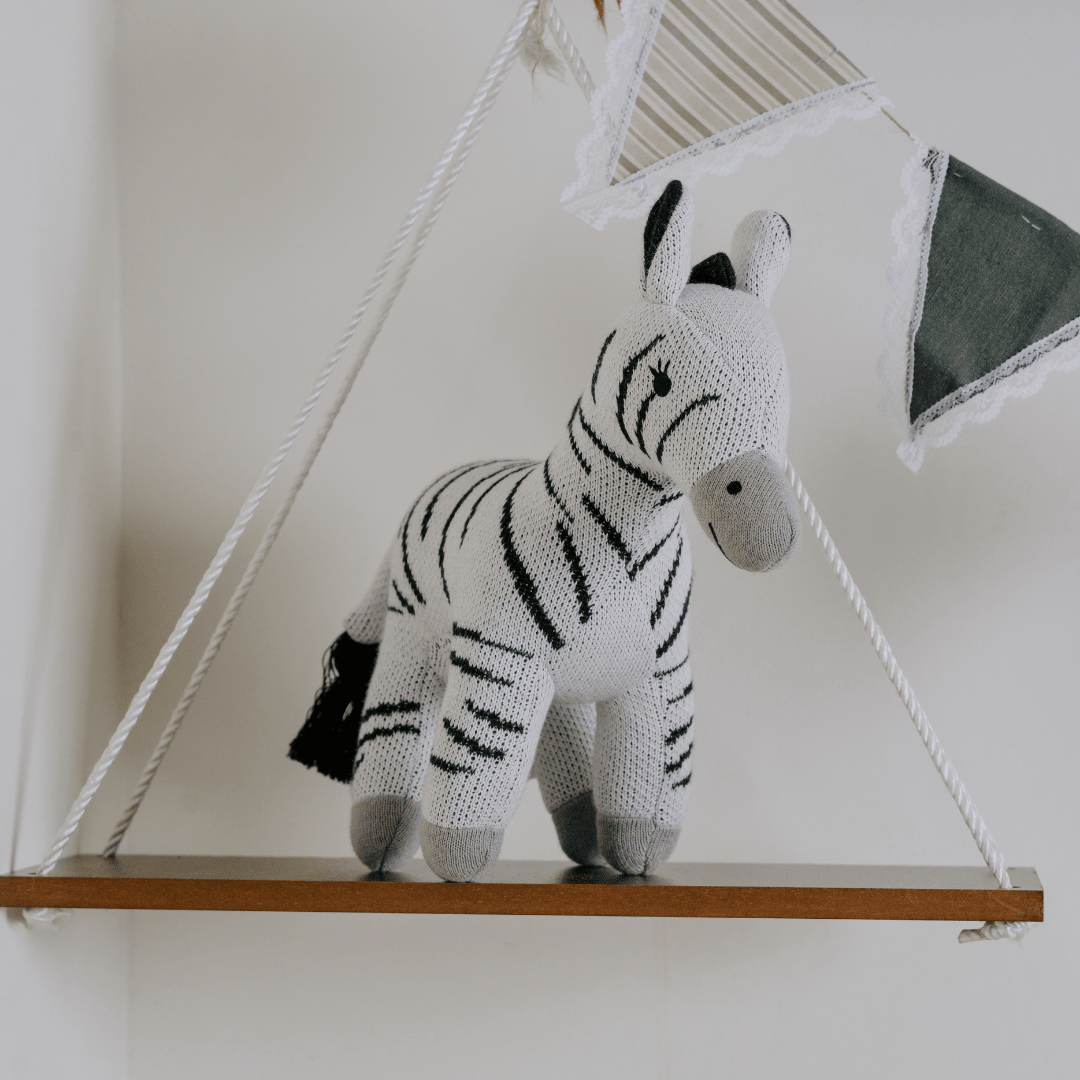 Newborn Gift Set – Swaddle, Zebra Plush Toy & Wooden Teethers - NESTA TOYS