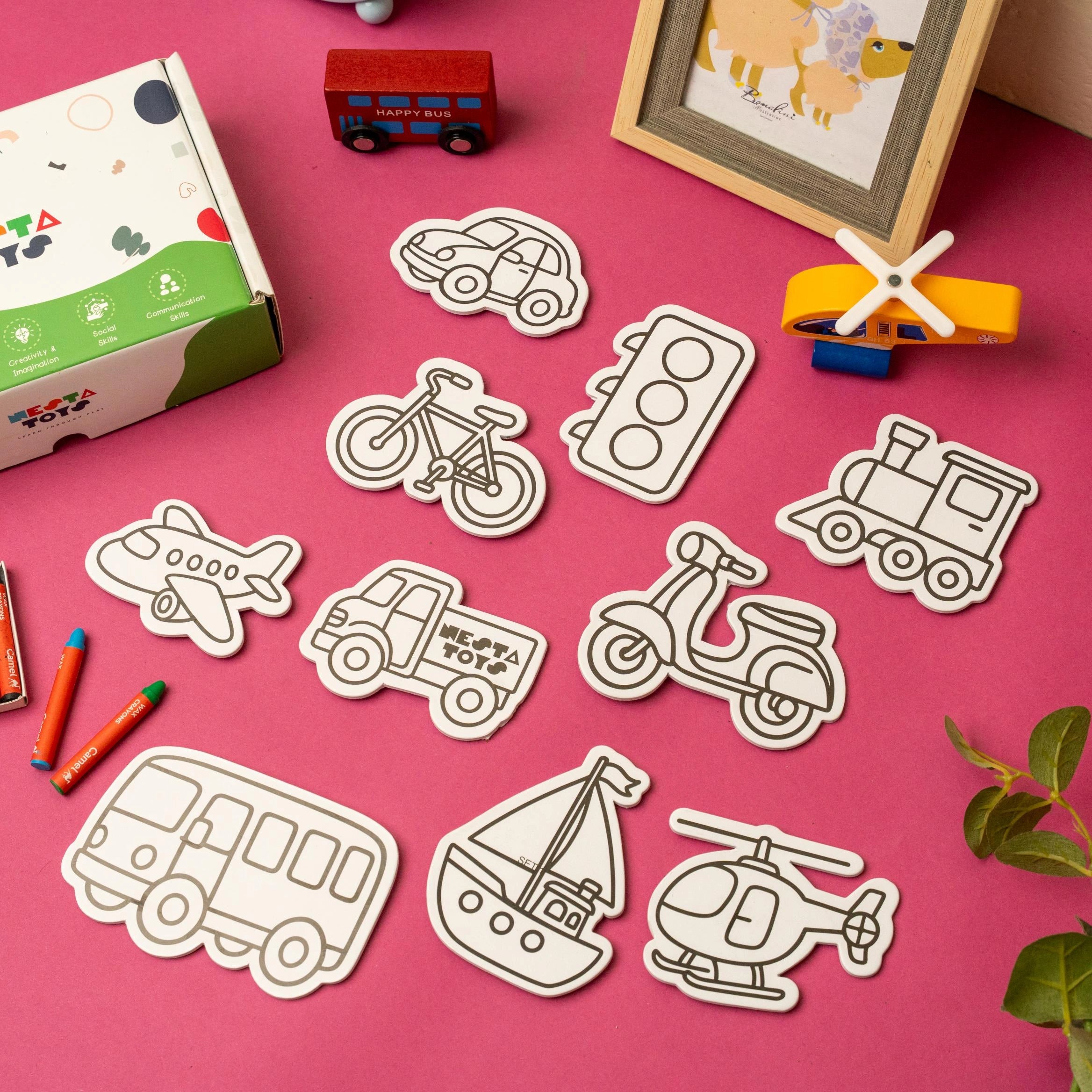 NESTA TOYS DIY Vehicles magnets made from recycled paper with strong magnets
