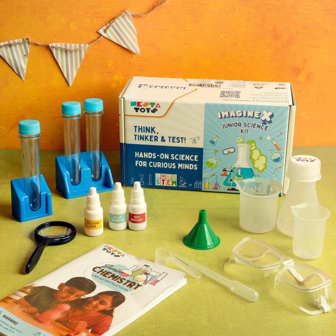 Junior Chemistry Lab Kit - Safe & Fun Science Experiments for Kids - NESTA TOYS