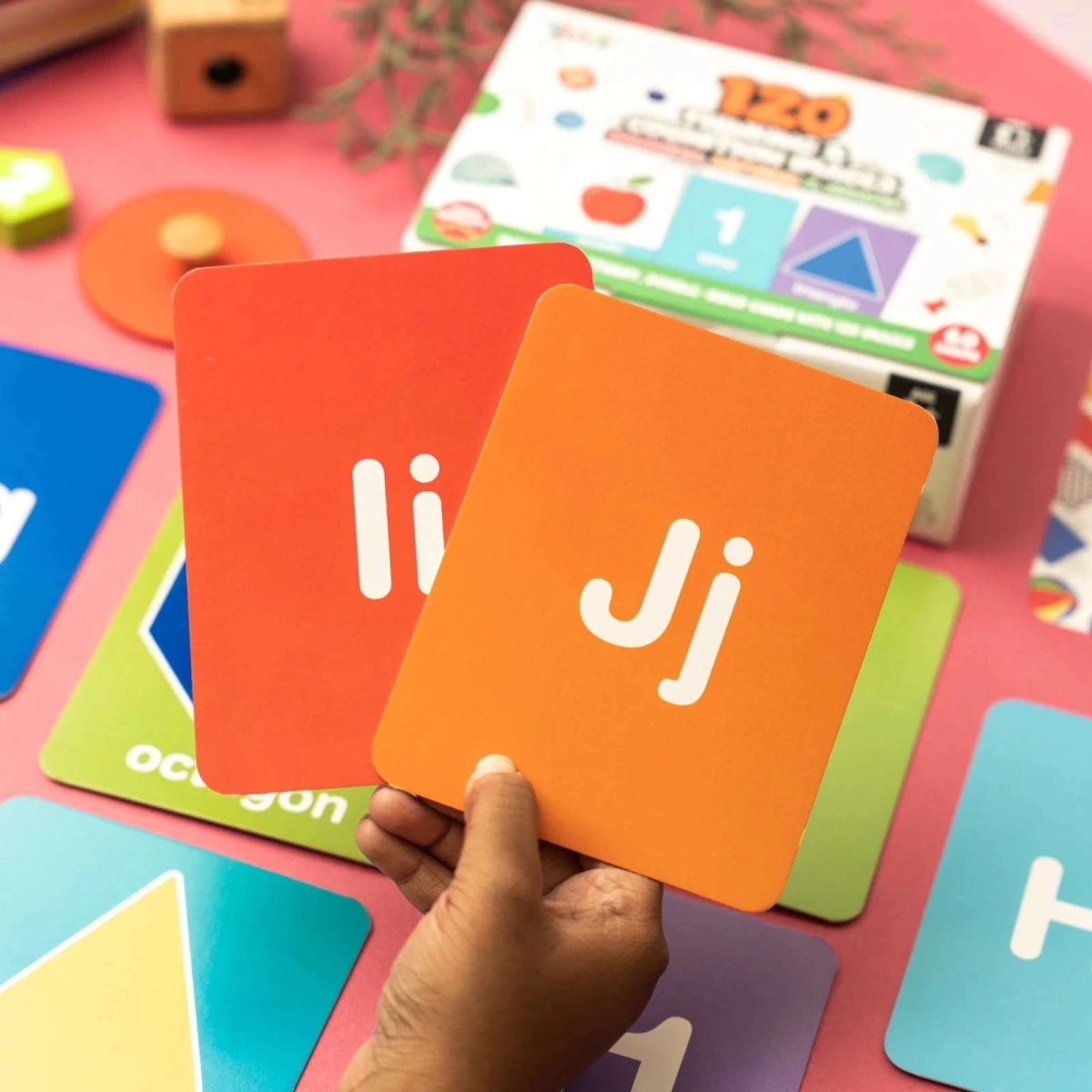 Numbers, Letters, Colors & Shapes (120 Images, 60 Cards) - NESTA TOYS