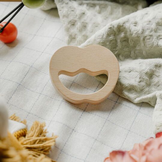 Wooden Apple Teether (Beech Wood) - NESTA TOYS