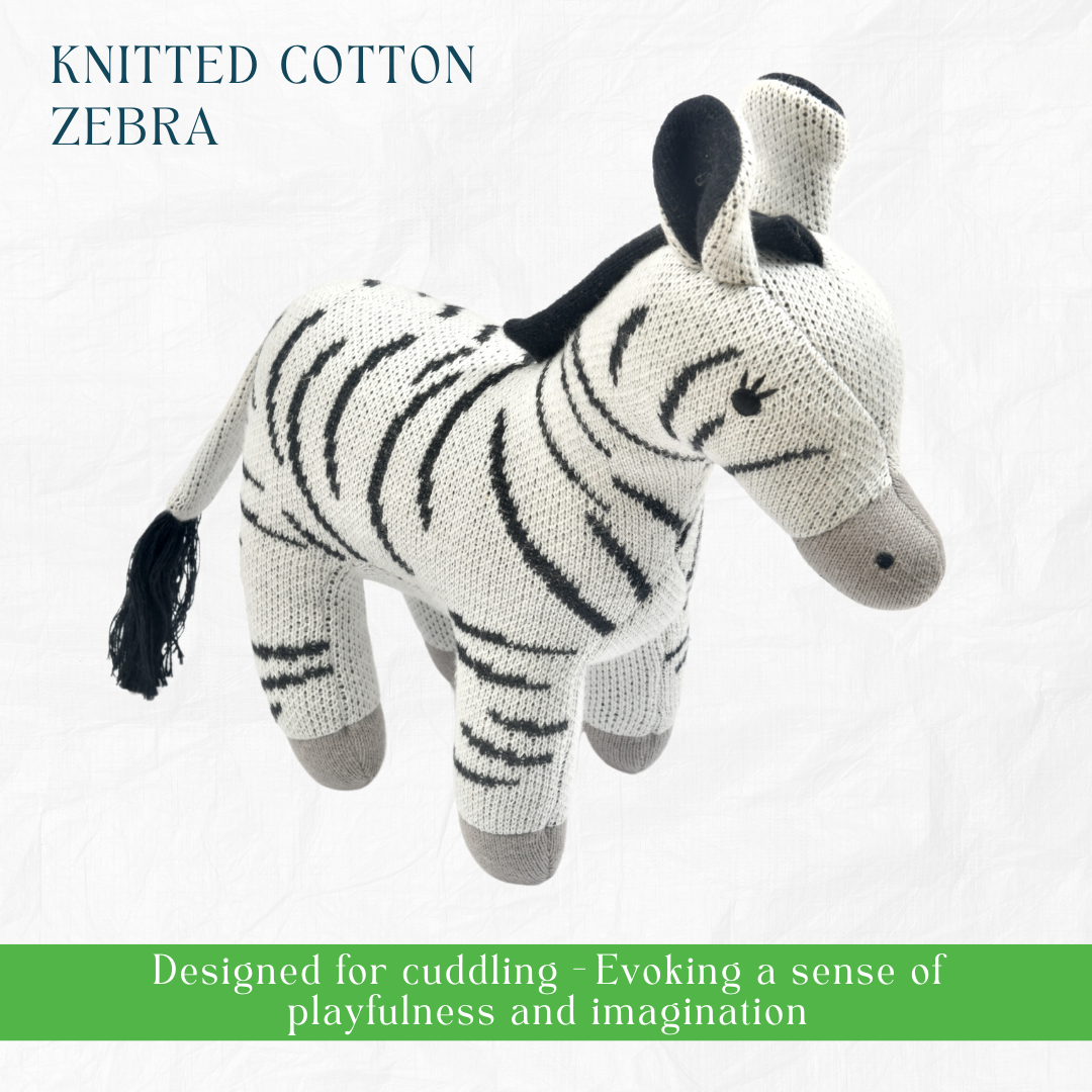 Newborn Gift Set – Swaddle, Zebra Plush Toy & Wooden Teethers - nestatoys