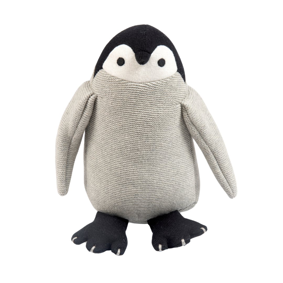 Peppy the Penguin | Knitted Cotton Animal Plush Toy for Kids - nestatoys
