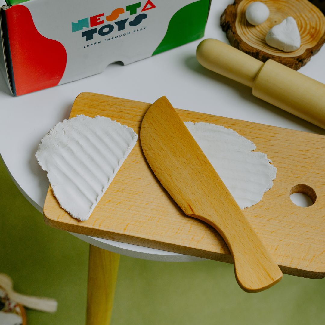 Play Dough Tool set | Rolling Pins & Knife - nestatoys