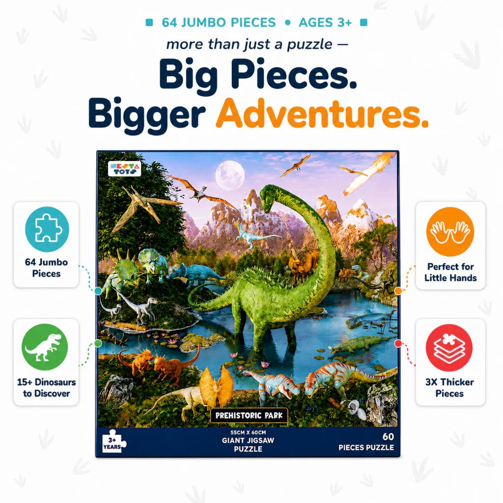 Prehistoric Park Jigsaw Puzzle for Kids (64 Pcs) - NESTA TOYS