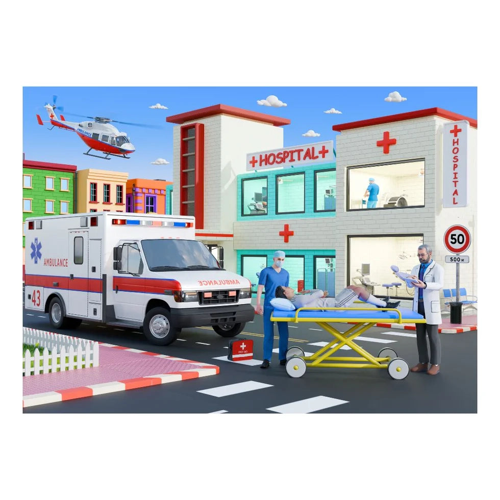 4 in 1 Jigsaw Puzzle - Emergency Vehicles (9 Pcs - 20 Pcs) - nestatoys