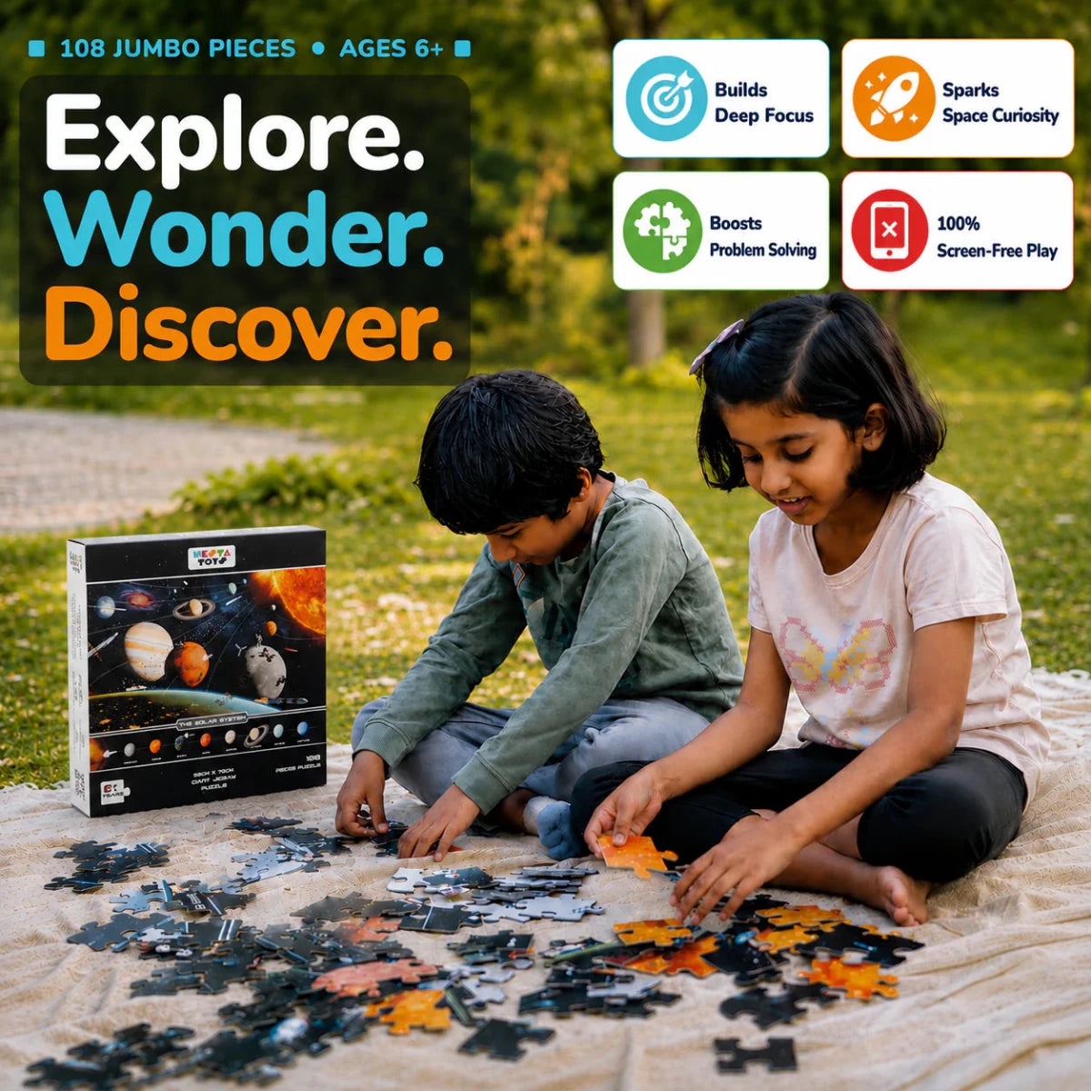 Solar System Jigsaw Puzzle (108 Jumbo Pieces) - NESTA TOYS