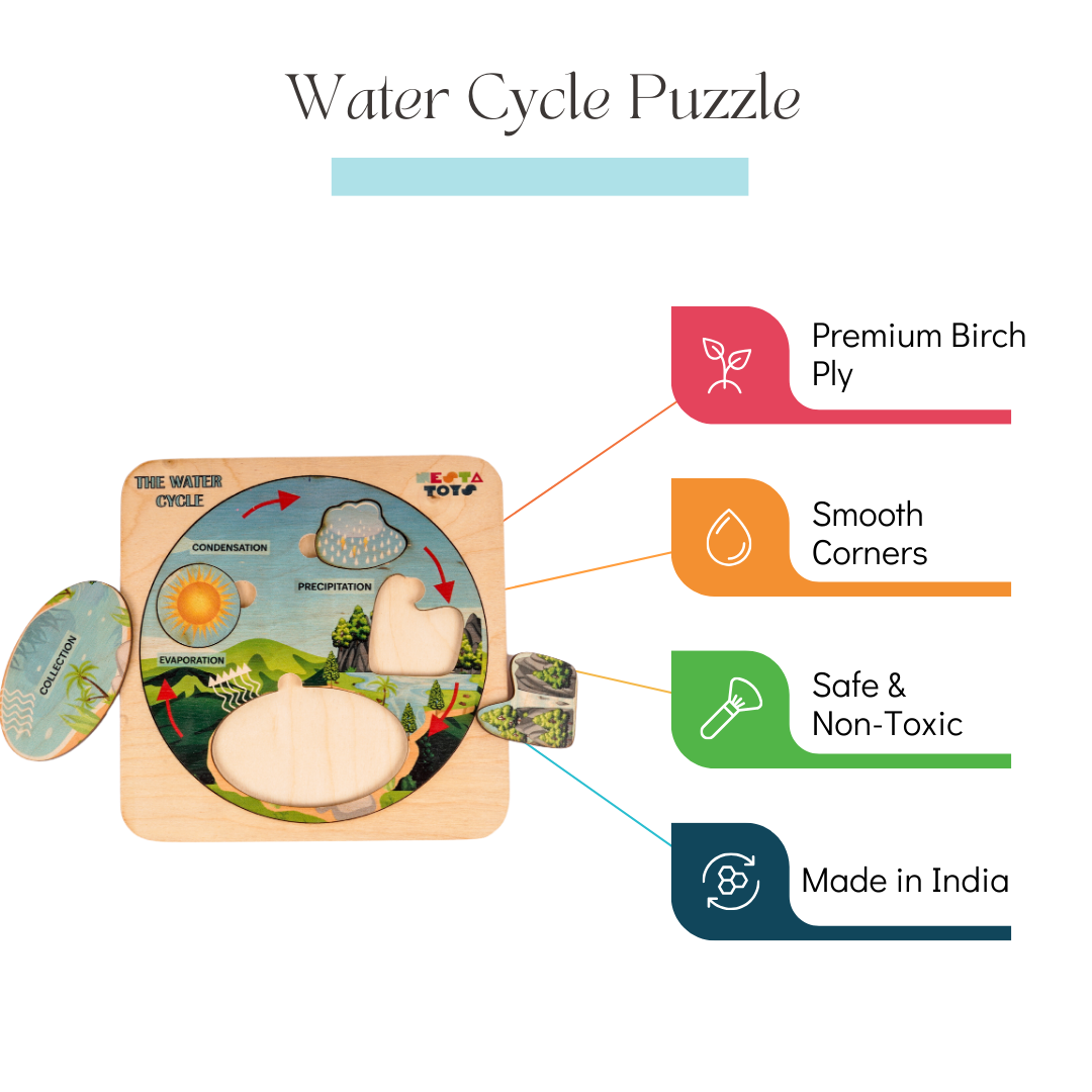 NESTA TOYS - Montessori Wooden Water Cycle Puzzle | Educational STEM Learning Toy - nestatoys