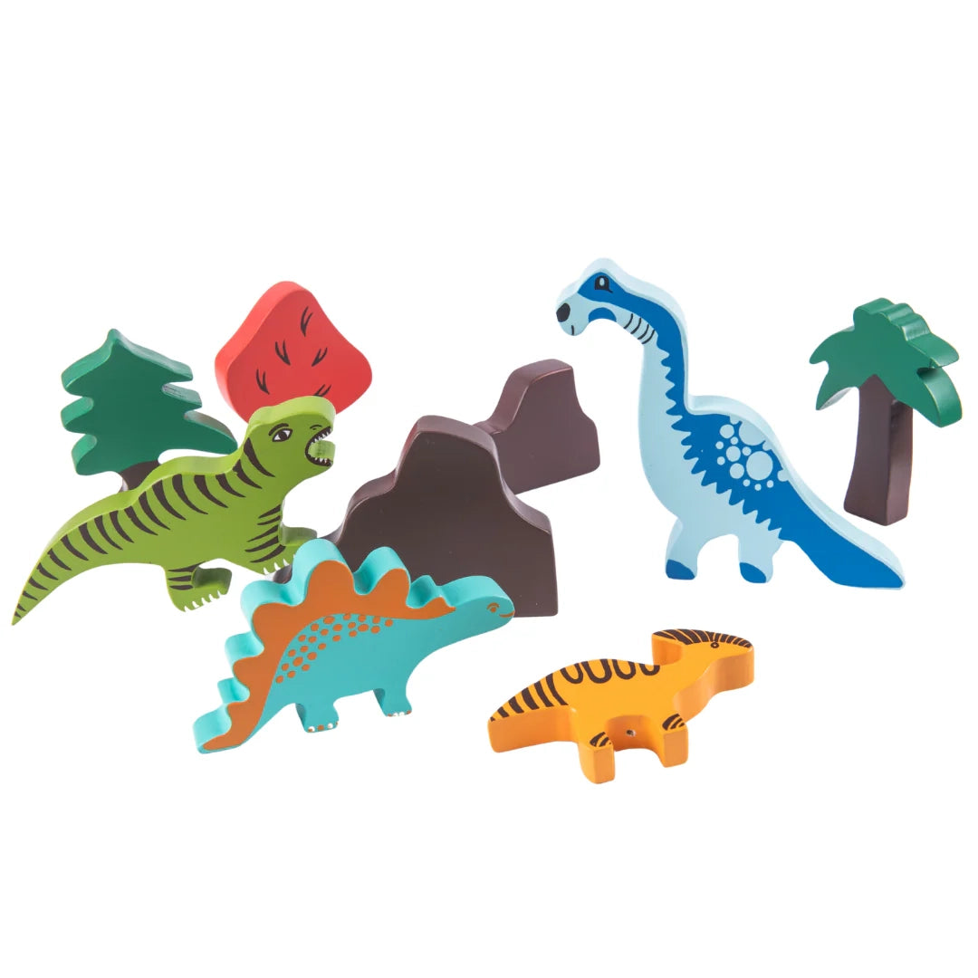 Wooden Dinosaur Building Blocks Toy (9 Pcs) - nestatoys