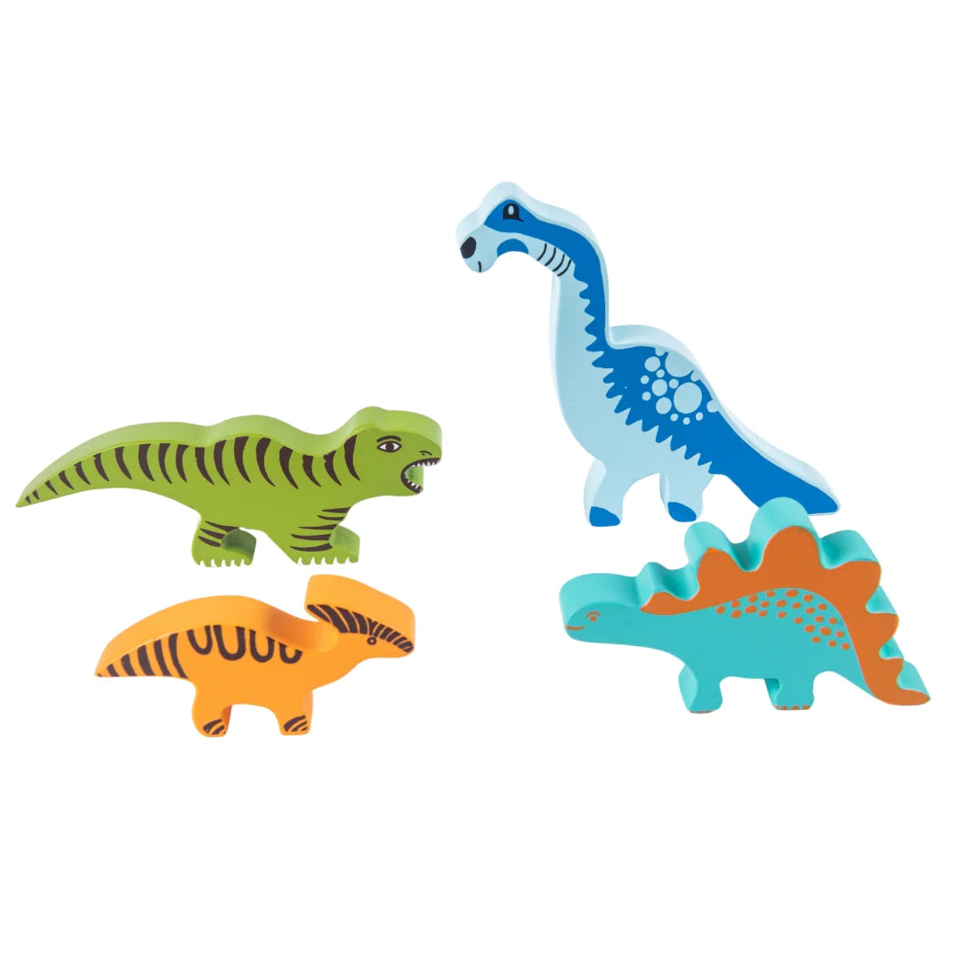 Wooden Dinosaur Building Blocks Toy (9 Pcs) - nestatoys