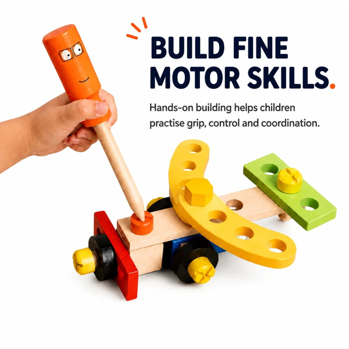 Wooden Tool Kit Without Box (39 Pcs) - NESTA TOYS
