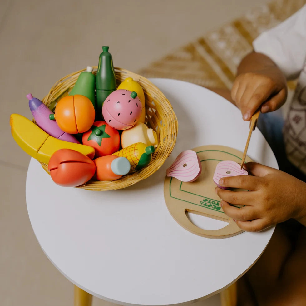 Wooden Vegetable and Fruit Magnetic Toy (15 Pcs) - nestatoys