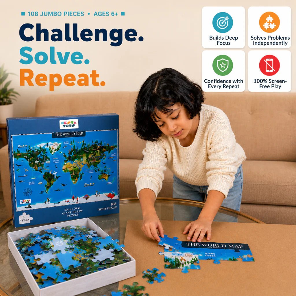 World Map Jigsaw Puzzle (108 Jumbo Pieces) - NESTA TOYS