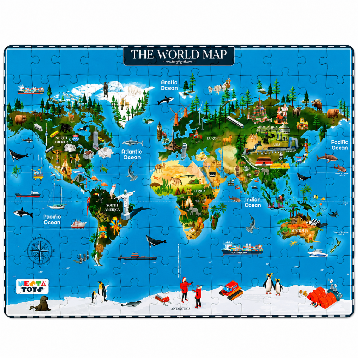 World Map Jigsaw Puzzle (108 Jumbo Pieces) - NESTA TOYS