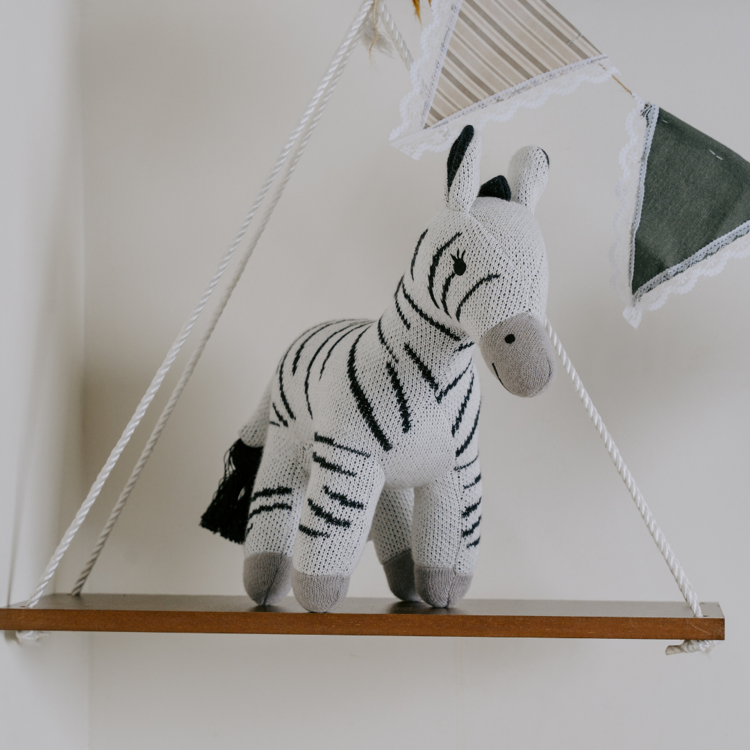 Newborn Gift Set – Swaddle, Zebra Plush Toy & Wooden Teethers - nestatoys