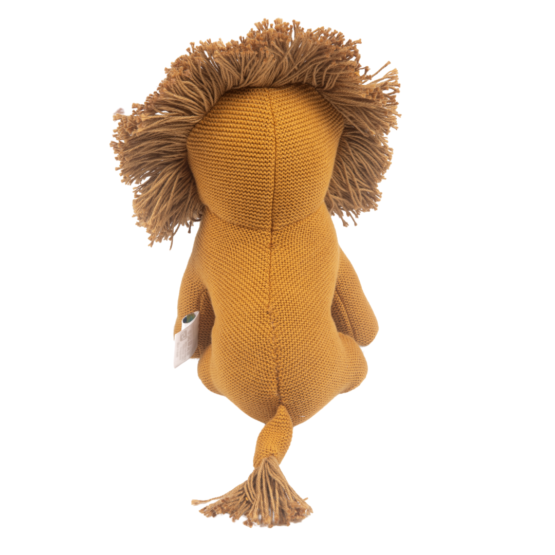 Leo the Lion | Knitted Cotton Animal Plush Toy for Kids - nestatoys