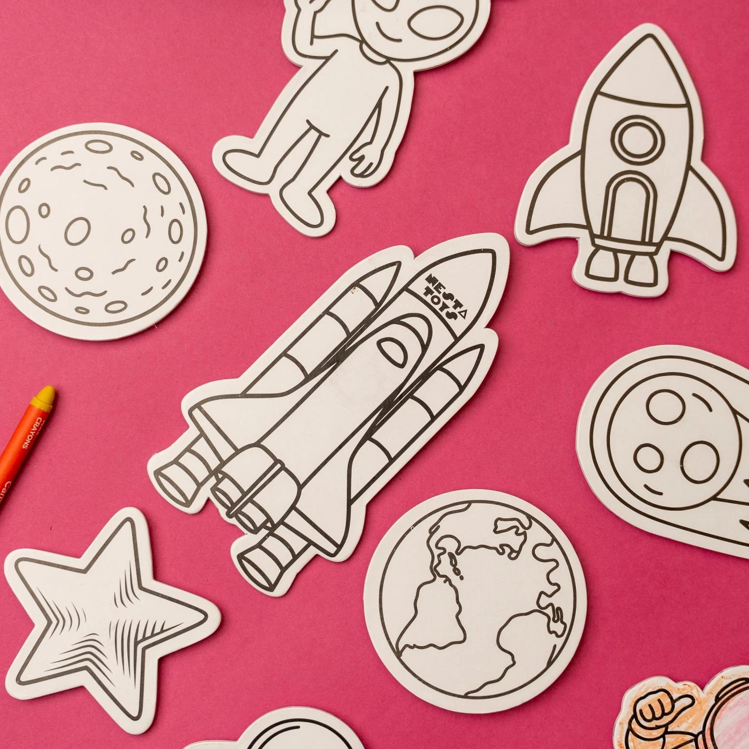 DIY Space magnets made from recycled paper with strong magnets
