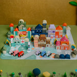 NESTA TOYS - 115 Pieces Wooden City Building Blocks | Stacking Educational Toys