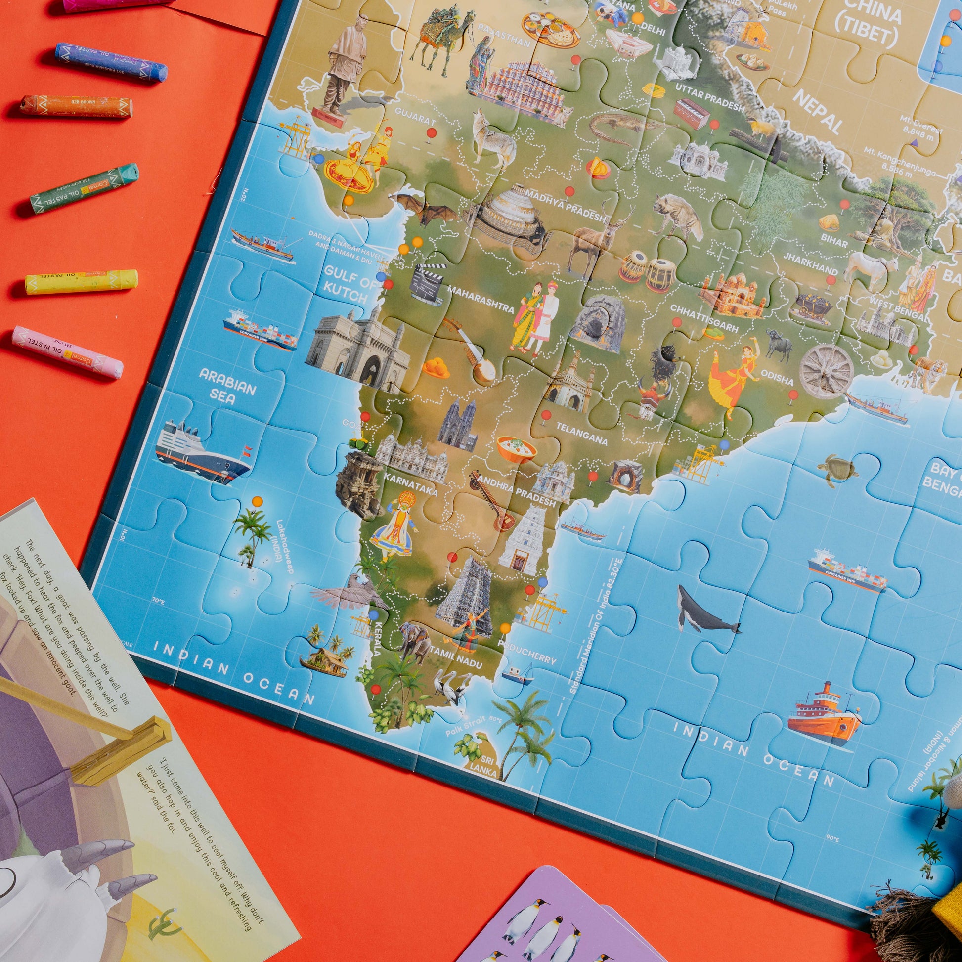 NESTA TOYS Floor Puzzle and Game India Map 64 pcs educational jigsaw for kids ages 3 to 7