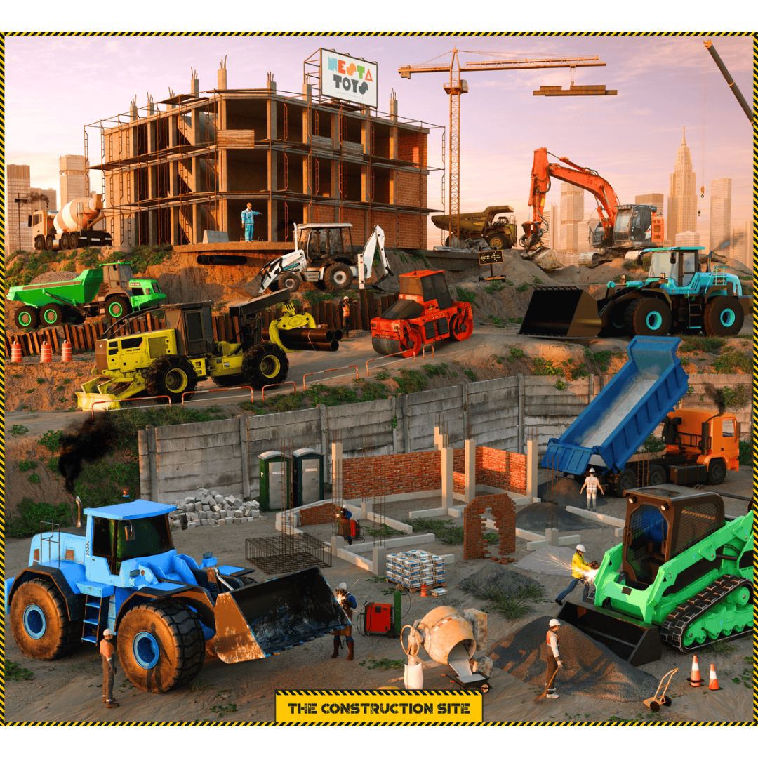 NESTA TOYS durable construction site jigsaw puzzle for children ages 3 to 6