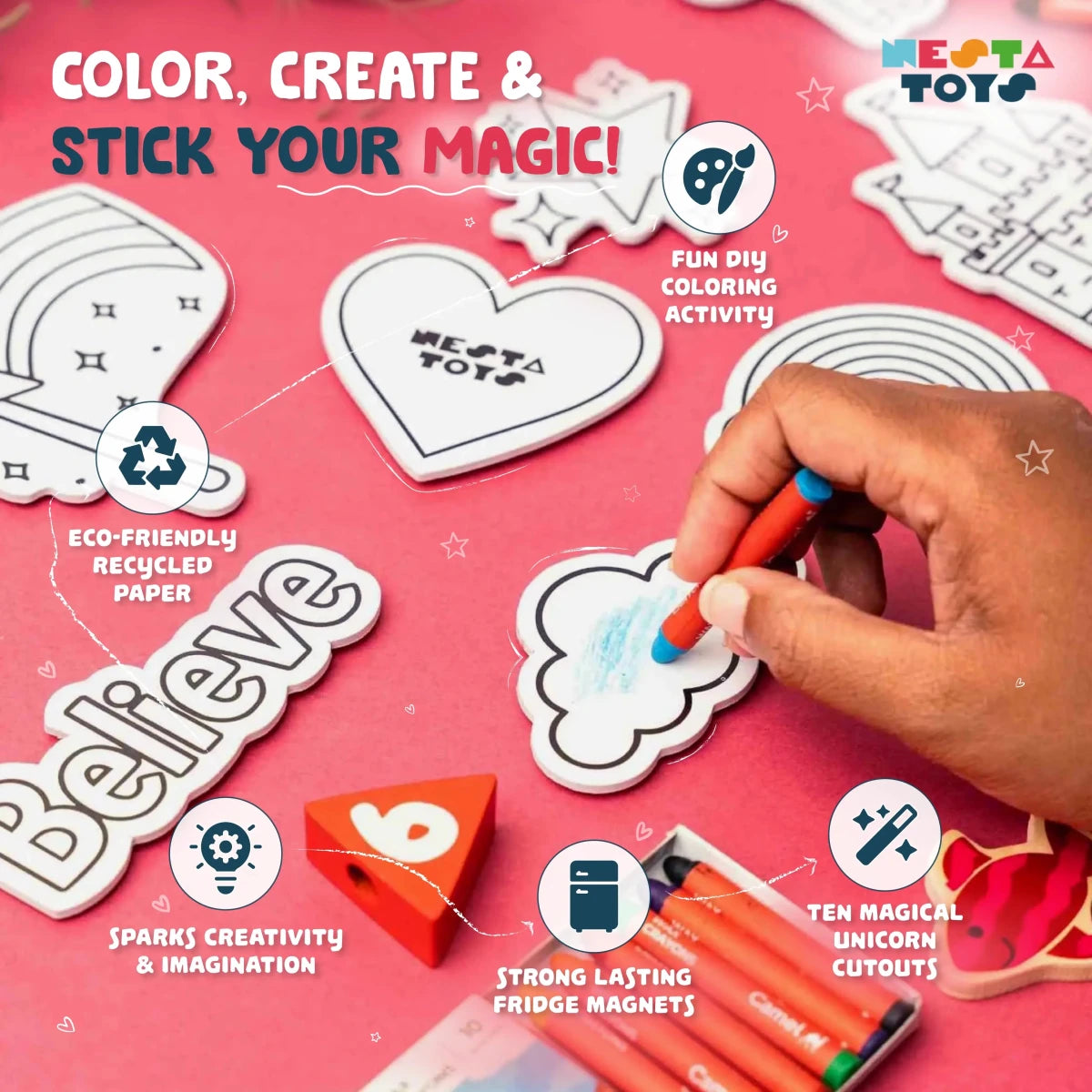 DIY Fridge Magnet - Unicorn - NESTA TOYS