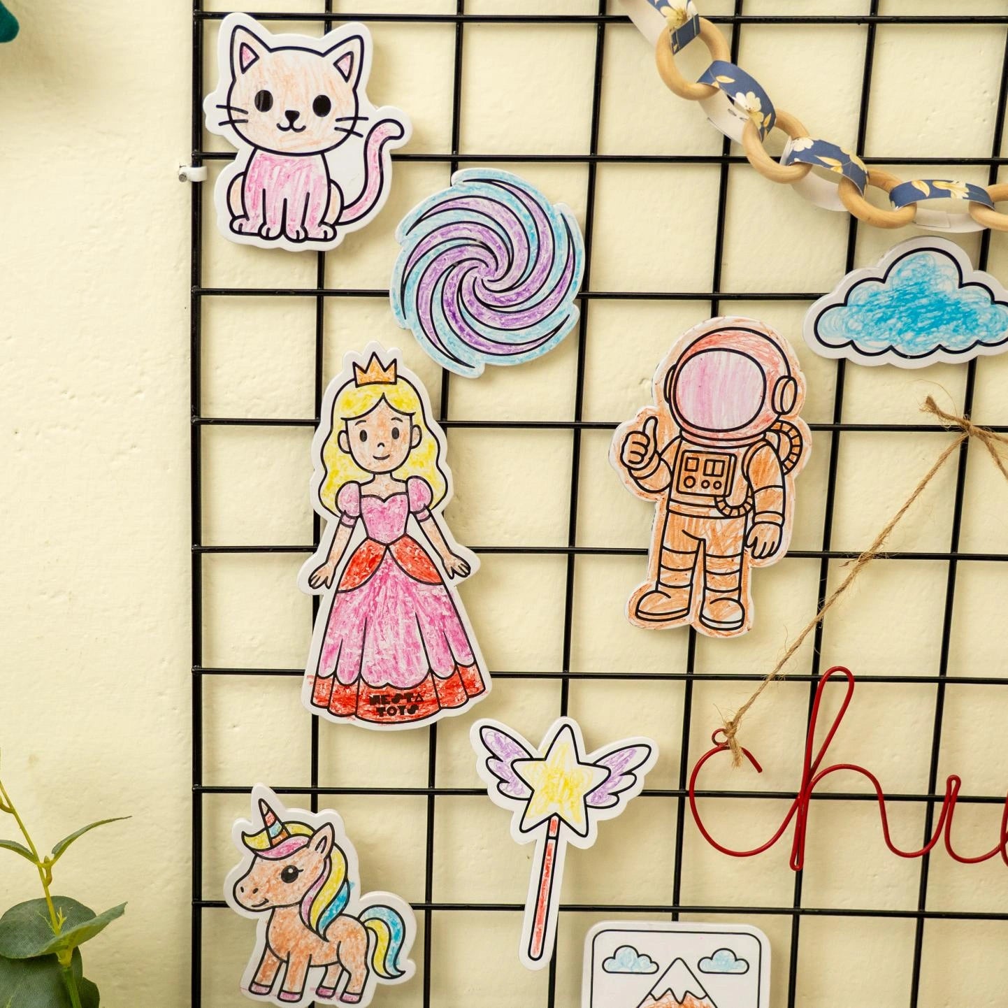 DIY Fairy Tale magnets made from recycled paper with strong magnets
